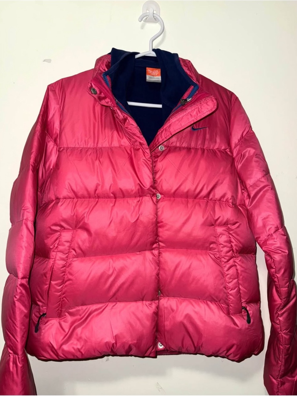Nike Women’s Hot Pink Puffer Jacket with Navy Lining